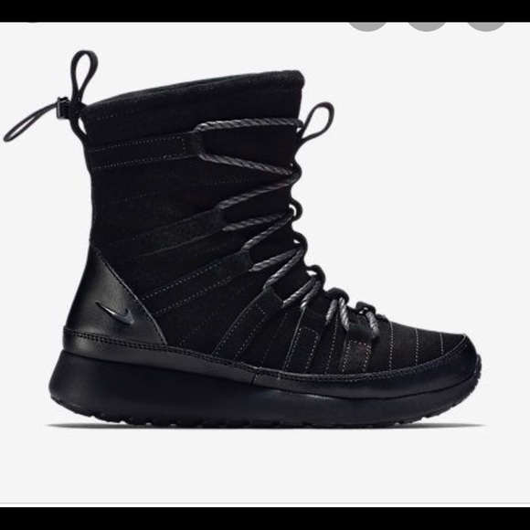 Shoes Nike Roshe One Hi Black Suede Sneaker Boots Poshmark